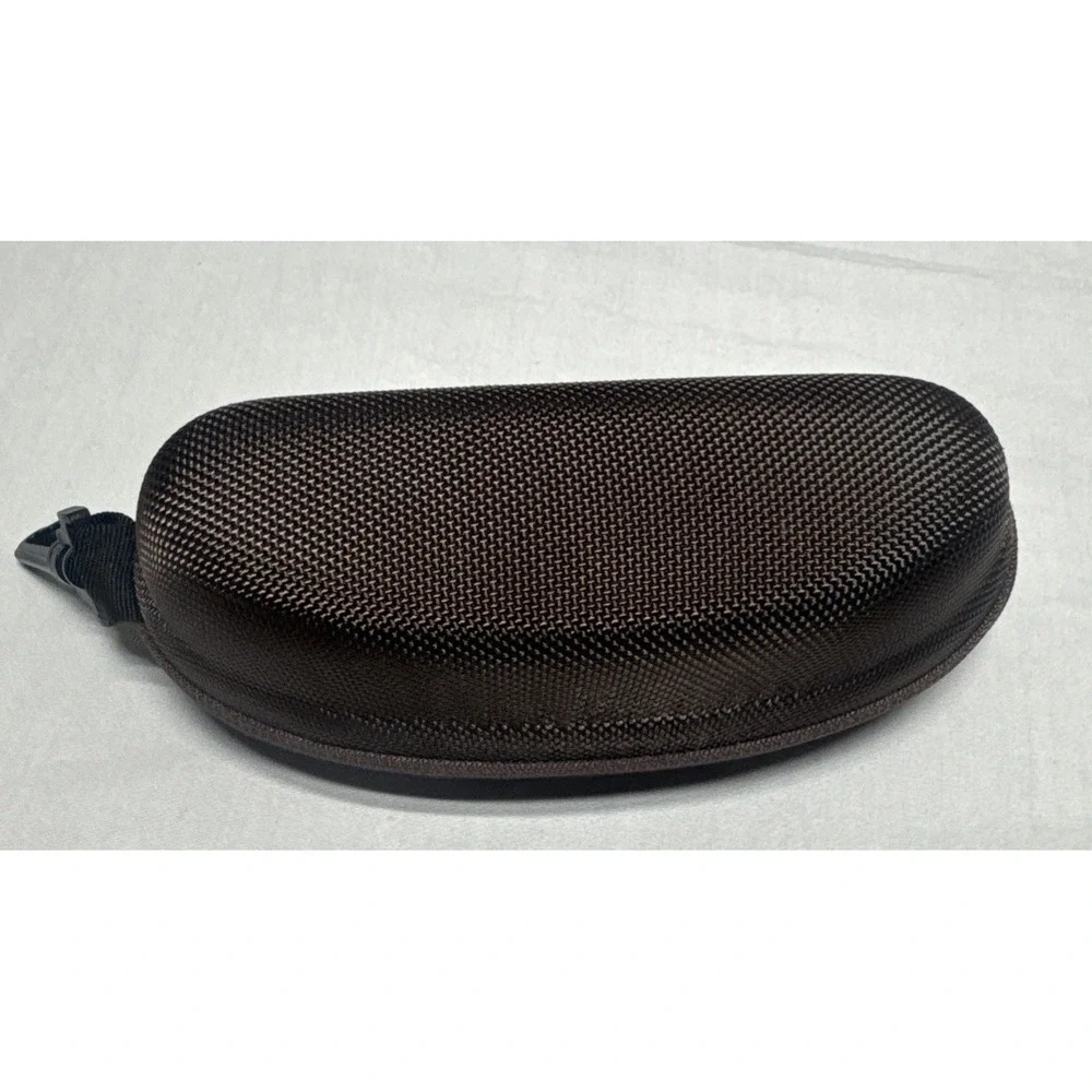 MAUI JIM Sunglasses Zippered Hard Clam Shell Sport Case Brown w/ Carabiner Clip